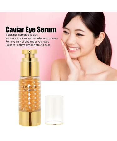 24K Gold Caviar Anti Aging Eye Serum Cream | Deep Moisturizing, Reduces Wrinkles & Puffy Eyes | Collagen Ampoule Lifting Serum for Saggy Skin | Skin Care Treatment - Buy Online on GoSupps.com