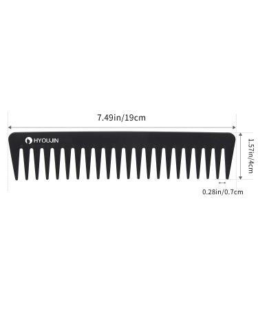 HYOUJIN 601 Black Carbon Wide Tooth Detangling Comb - Heat Resistant - Ideal for Long, Wet, Straighten, Curly Hair - Cutting Set - Buy Online on GoSupps.com