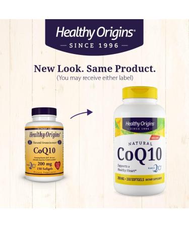 Healthy Origins CoQ10 200 mg - Heart Health & Energy Supplement | Gluten-Free & Non-GMO - 150 Softgels - International Shipping Available - Buy Online on GoSupps.com
