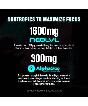 Jacked Factory Nitrosurge Max High Stim Pre Workout Powder - Premium High Caffeine Pre Workout w Nootropic Ingredients for Intense Energy Clear Focus Endurance - 40 Servings Watermelon Rocket - Buy Online on GoSupps.com