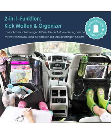 Termichy Backrest Protection for Car Waterproof Kick-Mat Children Car Organizer with Large Storage Bag (Black 1 Piece) - Buy Online on GoSupps.com