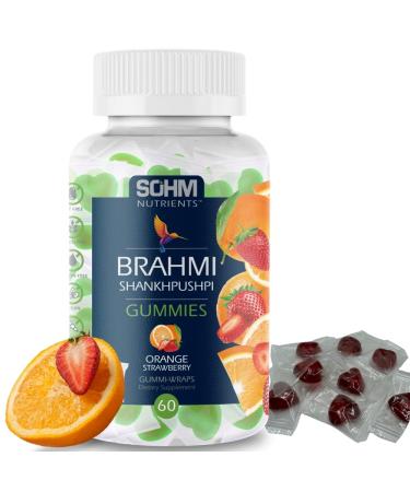 Brahmi and Shankhpushpi Gummies 60 Count Individually Wrapped Supports Immune System Vegetarian Without Gluten Orange Strawberry 60 Count