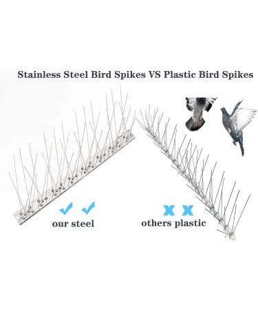 Metal Bird Spikes for Small Birds & Pigeons - Stainless Steel Anti-Nesting Deterrent 11ft (10 Pack) - Buy Online on GoSupps.com