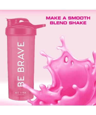 Be Brave Protein Shaker Bottle 700ml - 2 Pack BPA-Free Mixer Ball & Airtight Lid for Smooth Shakes - Pink - Buy Online on GoSupps.com