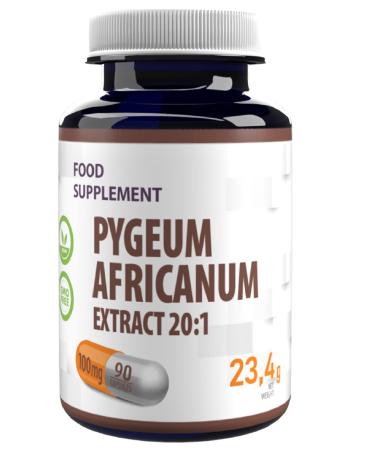 Pygeum Africanum 20000mg Equivalent (100mg of 20:1 Extract) 90 Vegan Capsules 13% phytosterols 3rd Party Lab Tested High Strength Gluten and GMO Free