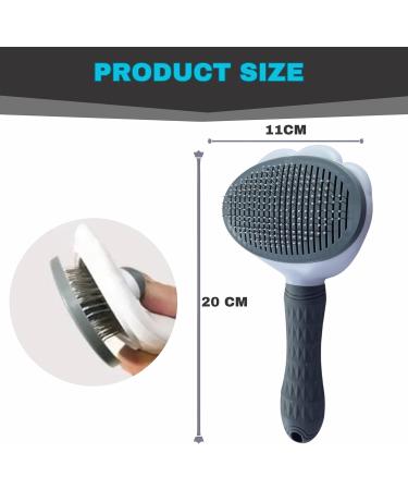 PetGroom Self Cleaning Cat & Dog Brush - Reduce Shedding Up to 95% - Ideal for Short or Long Haired Cats and Dogs - Grey - Buy Online on GoSupps.com