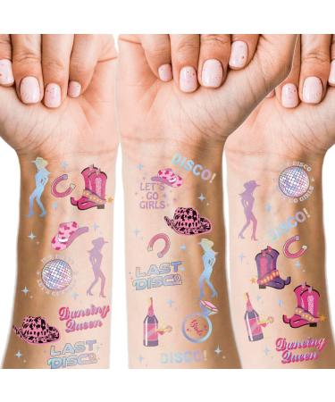 Crazy Night Last Rodeo Last Disco Bachelorette Temporary Tattoos - 57 Glitter Styles | Let's Do Girls Party Decoration  Cowgirl  Bridesmaid Favor  Bride to Be Gift Bridal Shower Supplies