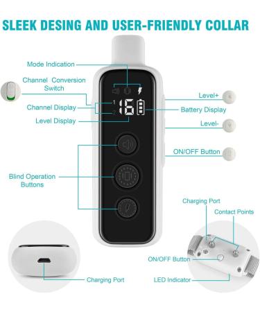 Bousnic Waterproof Dog Shock Collar for 2 Dogs (8-120lbs) - Rechargeable Training Collar with Remote - Beep, Vibration, and Safe Shock Modes - Grey - Buy Online on GoSupps.com