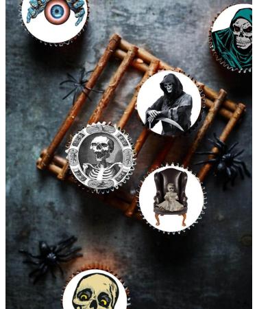 24 x Pre-Cut Halloween Mix 15 Edible Stand up Wafer/Rice Paper Cupcake Toppers Birthday Scary Party Cake Decorations - Buy Online on GoSupps.com