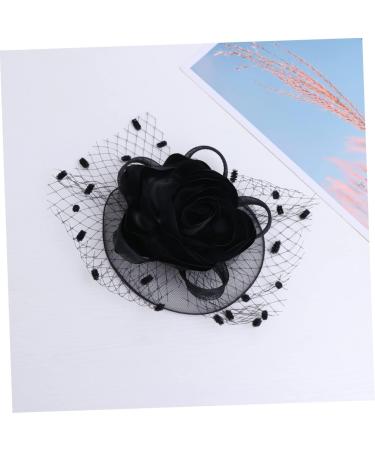 FRCOLOR Girl Hair Clips flower fascinators hat wedding fascinators headpiece wedding hat hair Accessory occasion hats mesh pillbox hair clip Wedding Party Mesh Hair black Miss charm - Buy Online on GoSupps.com