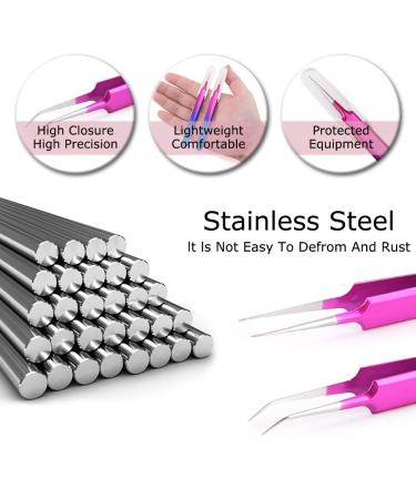Arclon Isolation Lash Tweezers - Professional Stainless Steel Purple Tweezers for Volume Eyelash Extensions - Buy Online on GoSupps.com