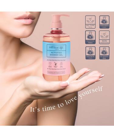Natural Vibes Activated Shower Gel - Hydrate & Deep Cleanse for All Skin Types | 300 ml | Unisex Body Wash - Buy Online on GoSupps.com