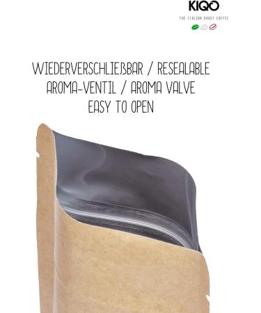 KIQO Aroma 250g Espresso excellent premium roasted coffee from Italy | delicately roasted in small batches | low acidity | 85% Arabica and 15% Robusta (coffee beans 250g) - Buy Online on GoSupps.com