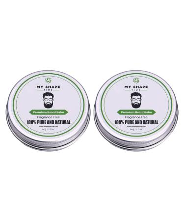 Balm For Men Leave-in Conditioner Natural ingredients Beard & Mustache Moisturizer Balm for Men Grooming - Beard Softener Gives shine, Strength and Smooth Shape to Any Beard Style (Set of 2) Beard Balm (2 pack)