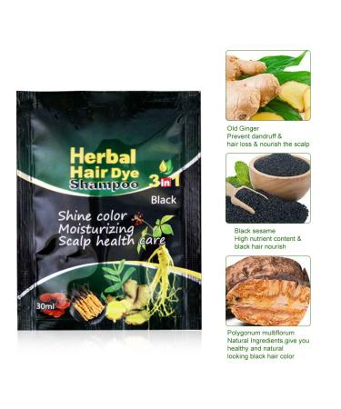 Mroobest Black Hair Shampoo - Natural Darkening & Instant Dye Shampoo for Volumizing Moisturizing Shiny Hair | Suitable for Men & Women - Buy Online on GoSupps.com