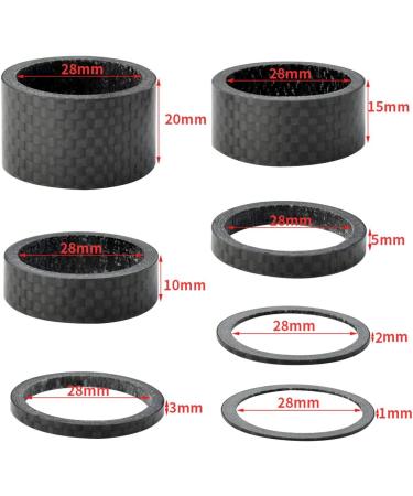 Fengek 15 Pcs Carbon Fiber Bicycle Headset Spacer Kit - 7 Sizes for 1-1/8 Inch Stem - 1mm to 20mm - Buy Online on GoSupps.com