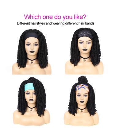 Dreadlock Wig Headband: Black Short Passion Twist Braided Wig for Black Women (Black-16) - Buy Online on GoSupps.com