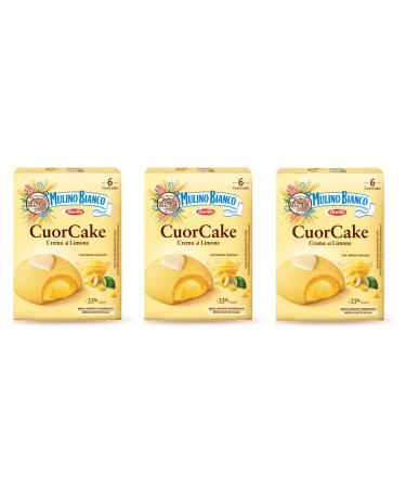 Mulino Bianco Barilla Mulino Bianco Cuor Cake Snack filled with lemon cream (6 x 35 g) 210 g Mini Italian lemon cakes without palm oil
