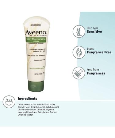 Aveeno Daily Moisturizing Lotion 2.5 oz (Pack of 3) - Hydrating Skincare Set - Buy Online on GoSupps.com