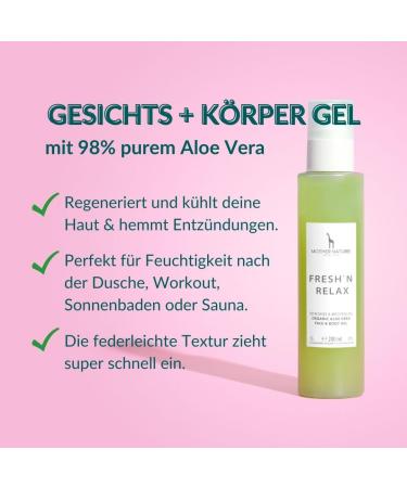 Buy Bio Aloe Vera Gel - After Sun Lotion for Face Body & Hair - 100% Natural & Vegan - Mother Nature Cosmetics 200ml - Buy Online on GoSupps.com