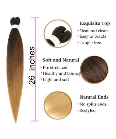 Ancient Lichenhaar Easy Braid - Professional Itch-Free Synthetic Fiber Crochet Hair Extensions (6 Packs 26 Inch Yaki Texture 1B/30/27#) - Buy Online on GoSupps.com