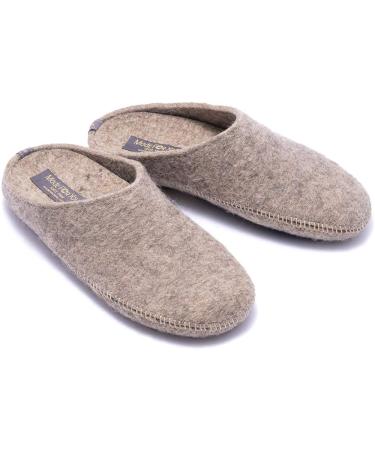 Womens Wool Slippers with Arch Support | Hypoallergenic & Non-Slip | Wide Fit Grey | Size 10-10.5 - Buy Online on GoSupps.com