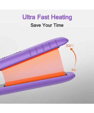 Mnsyflns 2-in-1 Ceramic Hair Straightener & Curler Purple - Lightweight Styler for Women & Girls, Temperature 120-200 - Buy Online on GoSupps.com