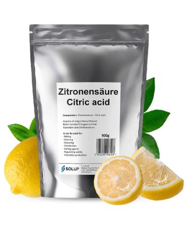 SOLUP citric acid powder 900g I citric acid citric acid food grade I citric acid powder I citric acid powder pure I lemon powder for cooking for cleaning natural descaler