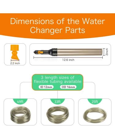 Hygger Semi-Automatic Aquarium Water Changer Kit | 49FT Water Hose & Flow Control Valve Included - Buy Online on GoSupps.com