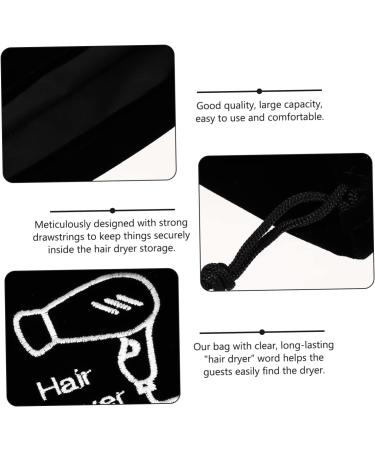 Mikinona 3 Pcs Hair Dryer Storage Bag Hair Straightener Bag Travel Hair Blow Bag Hair Dryer Bag Black Flannel - Buy Online on GoSupps.com