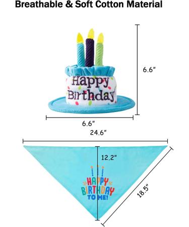 Ushang Pet Birthday Party Set - Blue Cat Happy Birthday Hat with Candles & Bandana Scarfs | Cat Birthday Supplies & Decorations - Buy Online on GoSupps.com