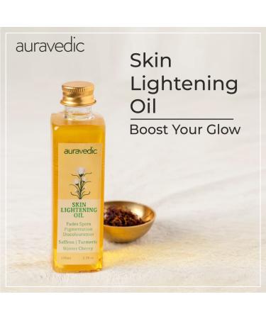 Auravedic Skin Lightening Oil 100ml with Saffron, Turmeric & Winter Cherry - Buy Online on GoSupps.com