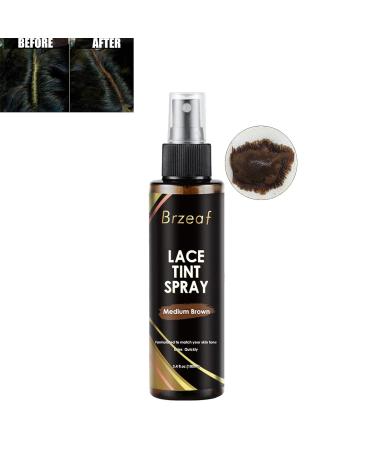 Lace Tint Spray for Wigs - Dark Medium and Light Brown Shades for Closures and Frontal Lace Wigs - 100ml Medium Brown - Buy Online on GoSupps.com