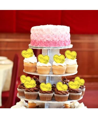 SwirlColor Mothers Day Cupcake Toppers 10Pcs Unique Small Happy Mother's Day Cake Topper Gold Acrylic Cupcake Decoration for Mother's Day Birthday Party Cake - Buy Online on GoSupps.com