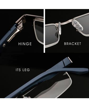 Koosufa Metal Reading Glasses - Classic Semi-Circular Design for Men & Women - 3 Pack in Black Brown Gray - 1.5x Magnification - Buy Online on GoSupps.com