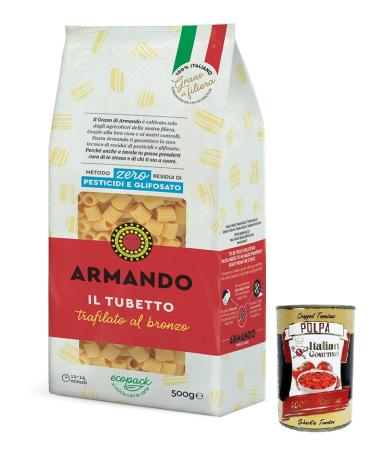 Italian Gourmet E.R. Armando Il Tubetto Pasta 100% Italian 500 g + Tomato Pulp Italian Gourmet Tomato Pulp 400 g Box
