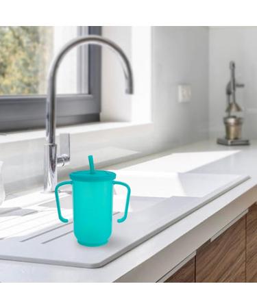 Spill Proof Feeding Cup with Extended Straw - Self Feeding Aid for Stroke & Parkinson Patients - Elderly Drinking Utensils (Blue) - Buy Online on GoSupps.com