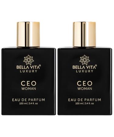 Luxury CEO Woman Eau De Parfum Perfume with Ylang Ylang Vanilla Musk Tonka & Plum|Spicy Long Lasting EDP Fragrance Scent for Women 100Ml (3.4 fl.oz.) Pack of 2