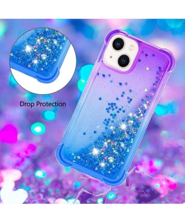 Buy Tivenfezk Nadoli Glitter Drive Sand Shell for iPhone 15 Plus | Shockproof Gradient Liquid Transparent Case with Bumper - Violet Blue - Buy Online on GoSupps.com