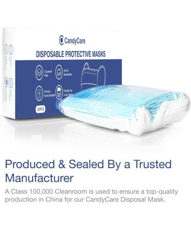25 Pack CandyCare Disposable Face Masks - 3-Layer Dust Particle Protection with Earloop - 25 Count - Buy Online on GoSupps.com
