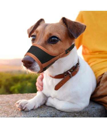 Heele Adjustable Dog Muzzle - Breathable & Safe for XS Brown Dogs | Prevent Biting Chewing & Barking - Ideal for Small & Medium Breeds - Buy Online on GoSupps.com