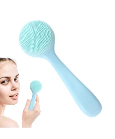 Skoulazeo Facial Cleansing Brush Skin Friendly Waterproof Face Cleaning Scrubber Manual Facial Cleansing Brush Skin Friendly Waterproof Face Cleaning Scrubber Blue