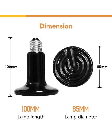 Simple Deluxe 150W Ceramic Heat Emitter - No Light Reptile Heat Lamp & Brooder Coop Heater for Amphibians & Chickens - 1 Pack2 Pack with Thermometer - Buy Online on GoSupps.com