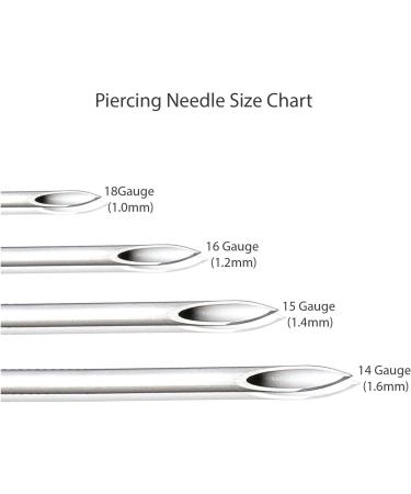 BodyJ4You 10PC Surgical Steel Piercing Needles Set 16G for Ear Nose Belly Tongue Nipple Eyebrow Labret - 16 Gauge - Buy Online on GoSupps.com