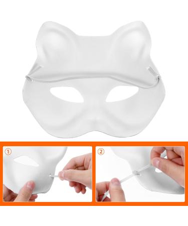 10 Aboofan Unmalte Cat DIY Masks - Paintable White Paper Half Masks for Halloween | Unfinished Hand-Painted Crafts - Buy Online on GoSupps.com