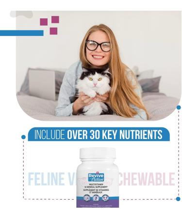 Revive Active - Feline Vitamins Chewable Tablet 124ct Multivitamin & Mineral Supplement for Cats - All-in-one multivitamin to support your cat's health and wellness. - Buy Online on GoSupps.com