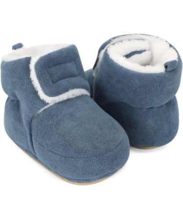 MASOCIO Baby Winter Warm Booties | Soft Sole Anti-Slip First Walking Shoes for Infant Boy Girl 6-12 Months - Navy Blue - Buy Online on GoSupps.com