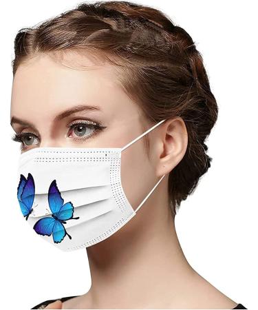 50 PCS Adult Disposable_Bandanas_Mask_Cover With Butterfly Design Pink Print Antidust Outddor Home Cleaning Supplies B 1 count (Pack of 50) - Buy Online on GoSupps.com