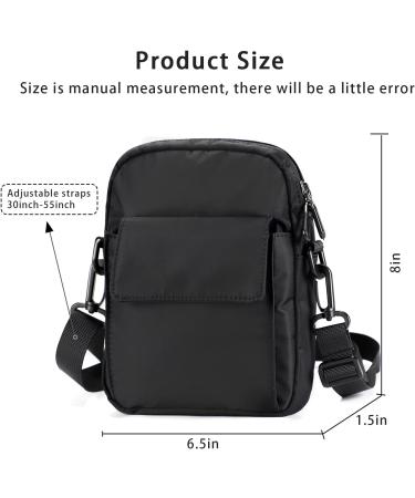 Etercycle Small Crossbody Bag - Lightweight Water Resistant Satchel for Men & Women | Mini Side Shoulder Bag with Headphone Plug & Outer Pocket (Black) - Buy Online on GoSupps.com