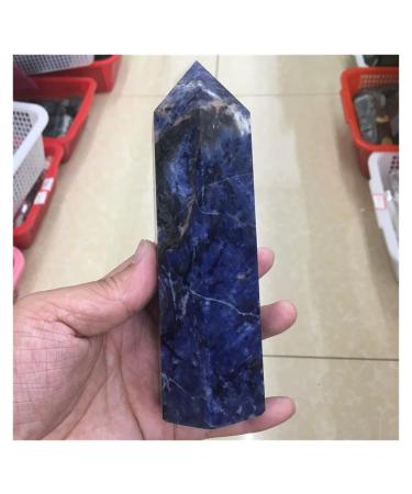 FOCCAR Natural Blue Stone Column Crystal Stick Point Column Club Pillar Reiki Decoration Crystal 700-800g Blue